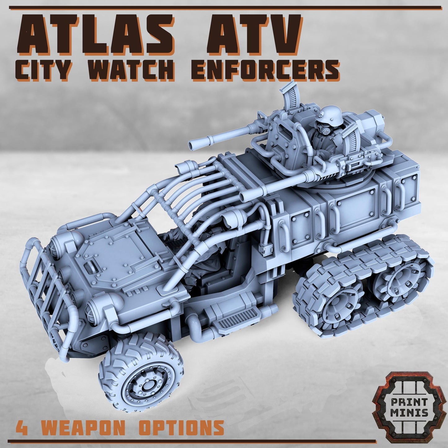 Atlas ATV with Enforcer drivers -  Sci-Fi Grimdark Tech Hunter Mercenaries by Print Minis