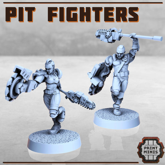 Cyborg Pit Fighters -  Sci-Fi Grimdark Mercenaries by Print Minis