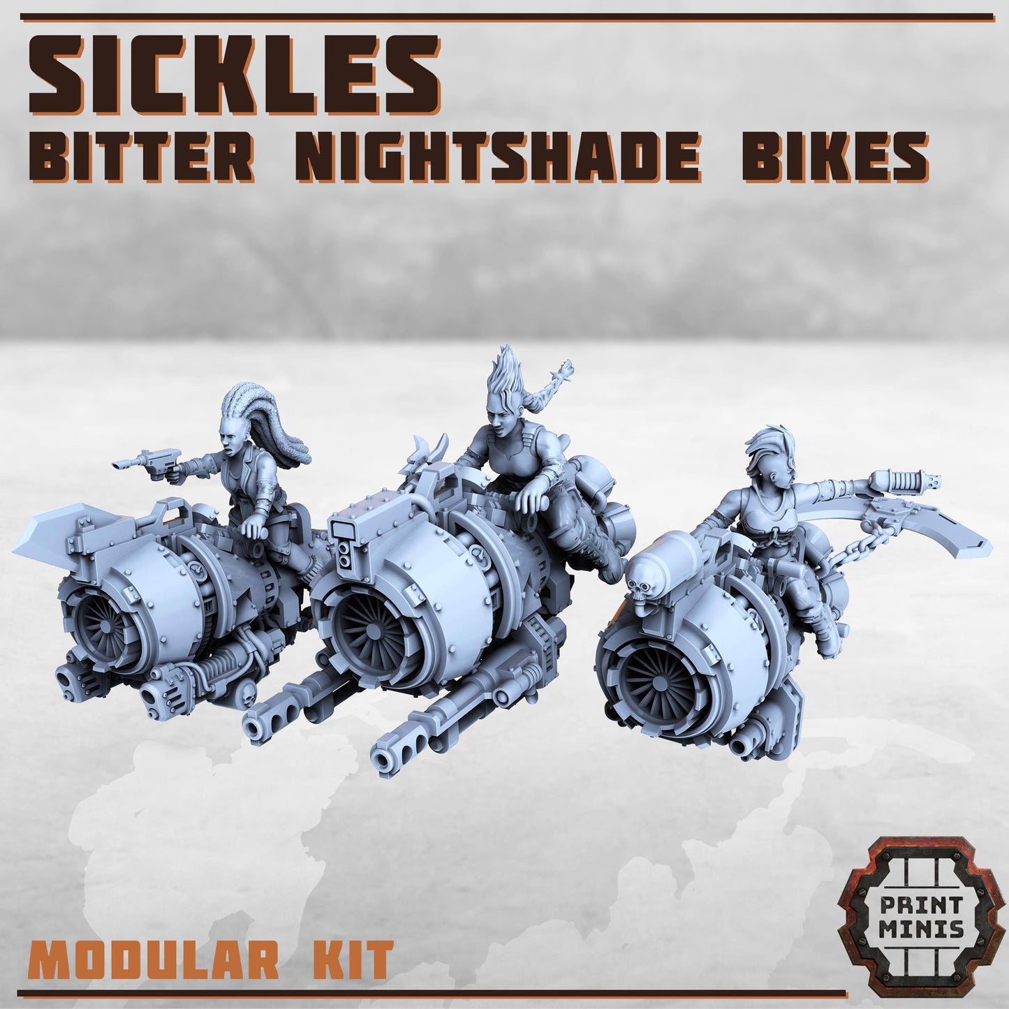 Bitter Nightshades Gang - Sci-Fi Grimdark City Skirmish Warfare Female Mercenaries by Print Minis