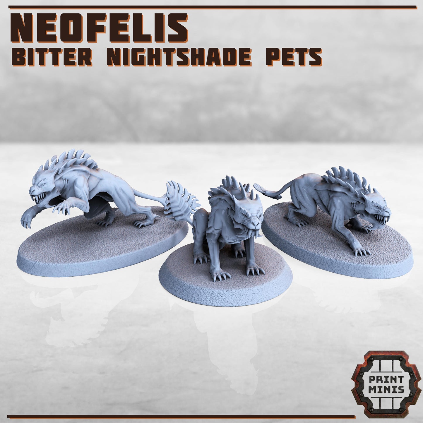 Neofelis - Bitter Nightshade Gang Pets -  Sci-Fi Grimdark City Skirmish Warfare Female Mercenaries by Print Minis