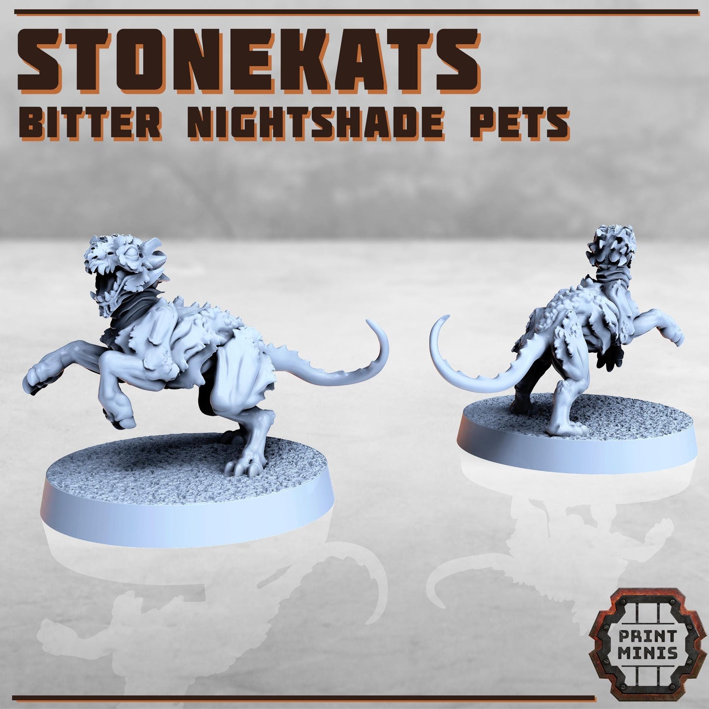 Stonekats - Bitter Nightshade Pets -  Sci-Fi Grimdark City Skirmish Warfare Female Mercenaries by Print Minis