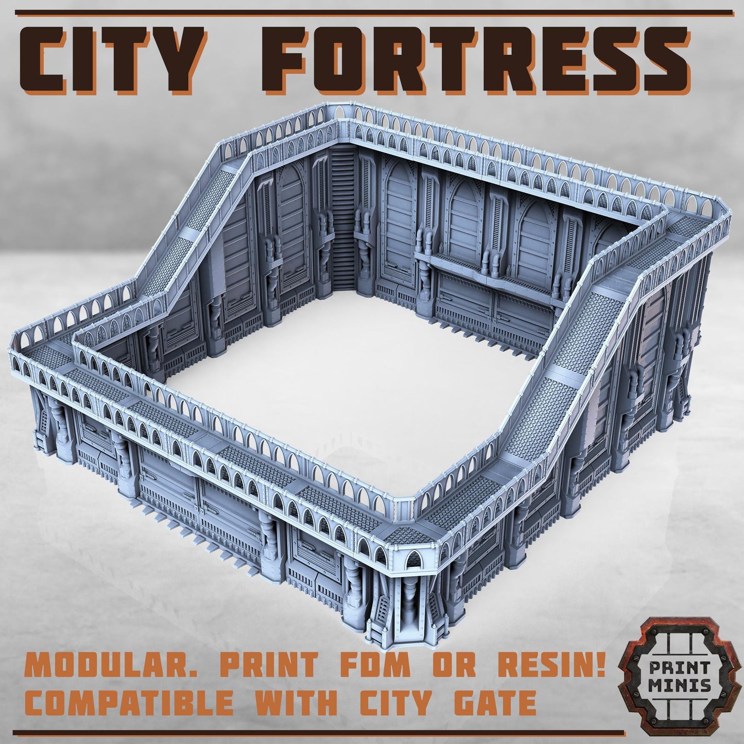 City Fortress - Sci-Fi Space Industrial Terrain by Print Minis