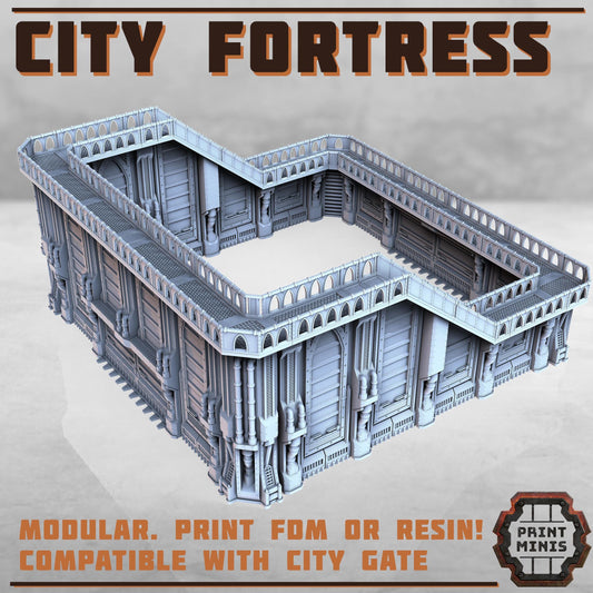 City Fortress - Sci-Fi Space Industrial Terrain by Print Minis