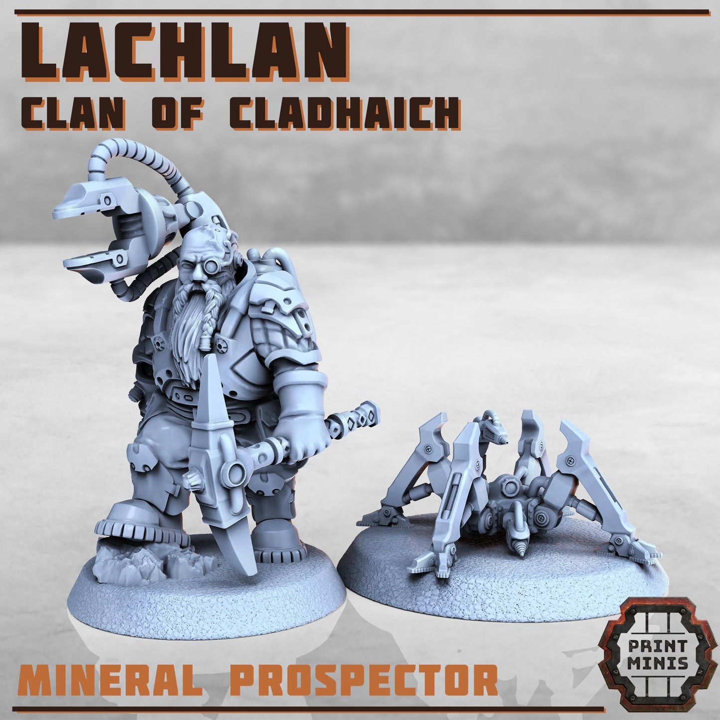 Lachlan - Clan of Cladhaich  -  Sci-Fi Grimdark Space Dwarf Mercenaries by Print Minis