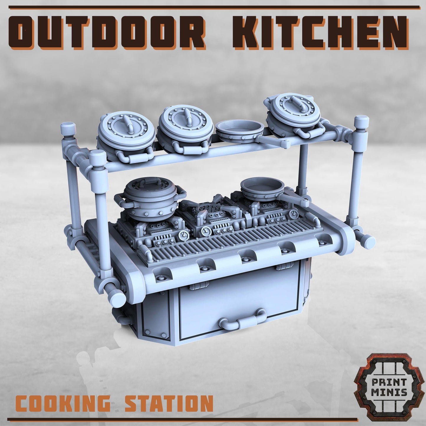 Outdoor Kitchen - Sci-Fi Kitchen Terrain -  Sci-Fi Grimdark Civilians by Print Minis