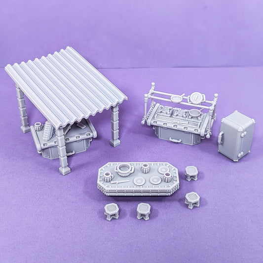 Sci-Fi Outdoor Kitchen Terrain – Grimdark Miniatures, Print Minis