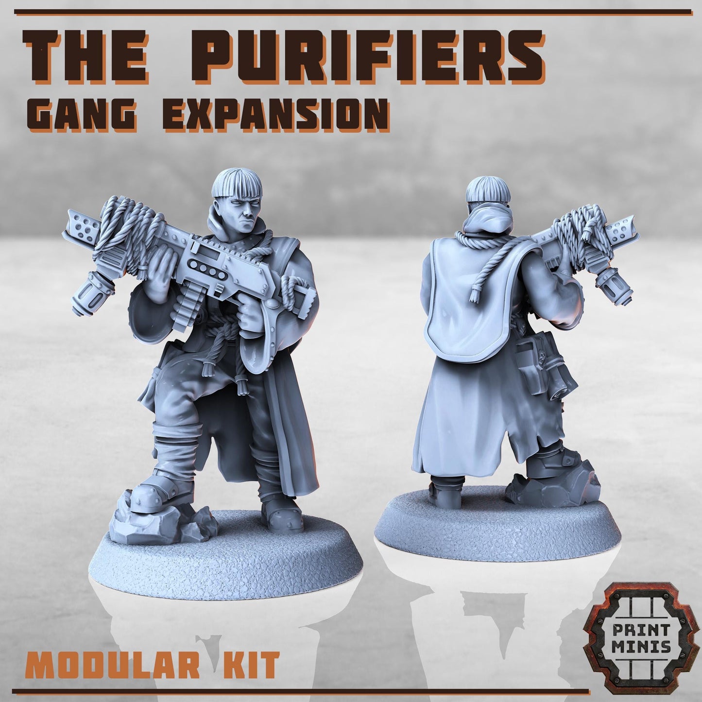 Purifier Gang - Expansion -  Sci-Fi Grimdark City Skirmish Warfare Purifier Mercenaries by Print Minis