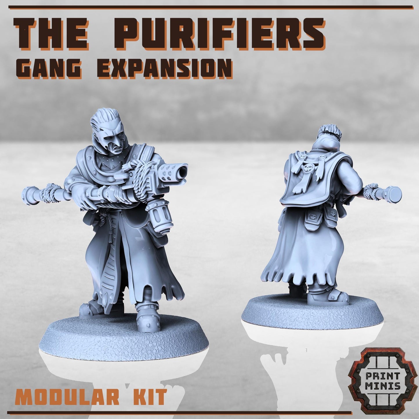 Purifier Gang - Expansion -  Sci-Fi Grimdark City Skirmish Warfare Purifier Mercenaries by Print Minis