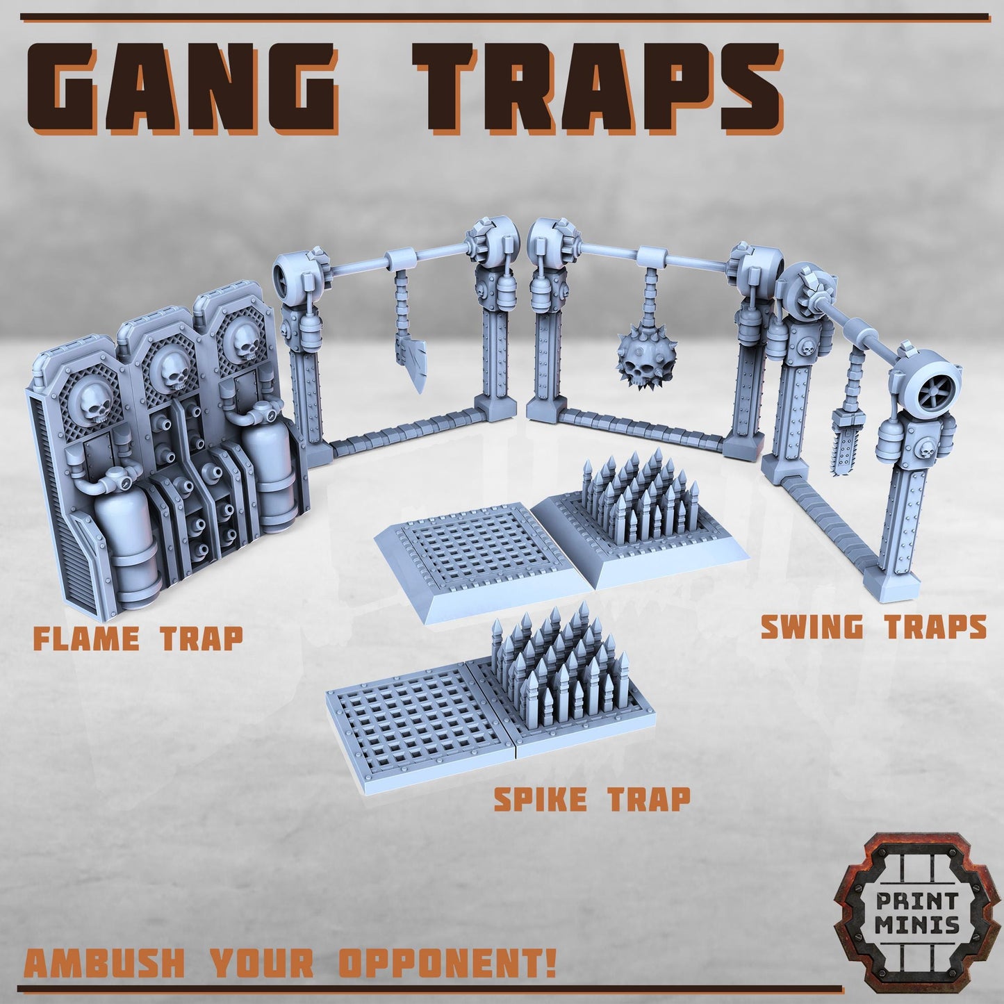 Dieselpunk Gang Traps -  Sci-Fi Grimdark City Skirmish Warfare Mercenaries by Print Minis