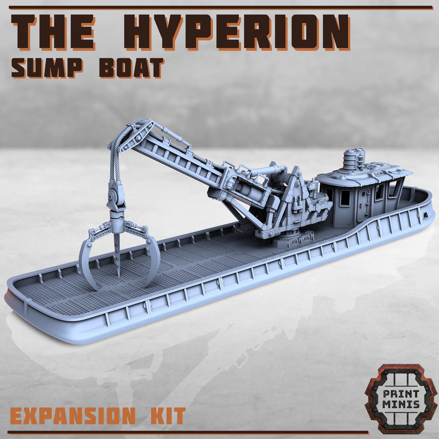 The Hyperion - Sump Boat - Sci-Fi City Skirmish Wargaming Terrain by Print Minis