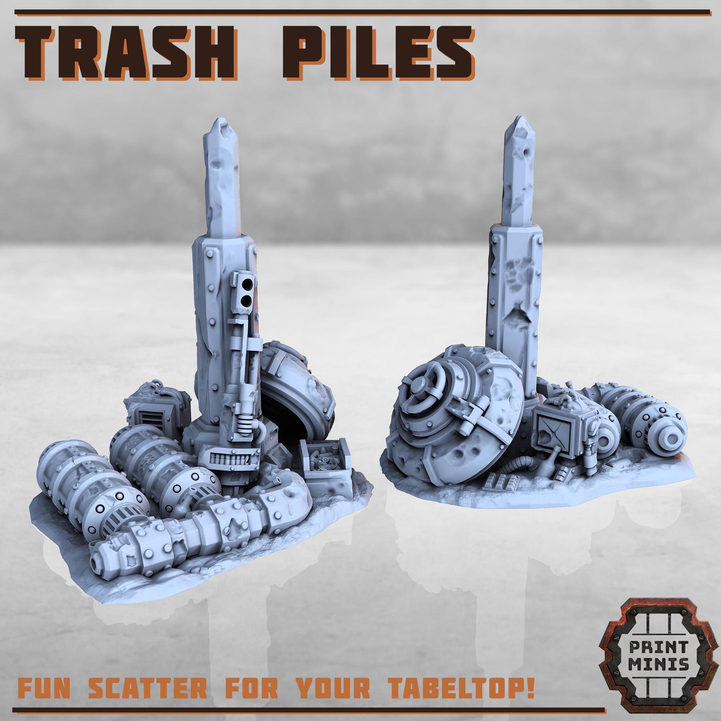 Industrial Trash Piles - Sci-Fi Space Industrial Terrain by Print Minis