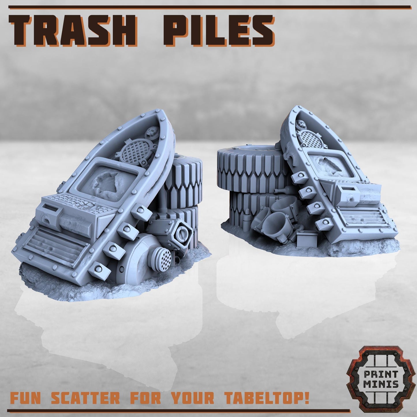 Industrial Trash Piles - Sci-Fi Space Industrial Terrain by Print Minis