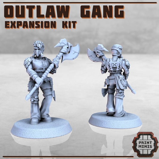 Outlaw Gang Expansion - Outcast Gangers - Sci-Fi Grimdark Mercenaries by Print Minis