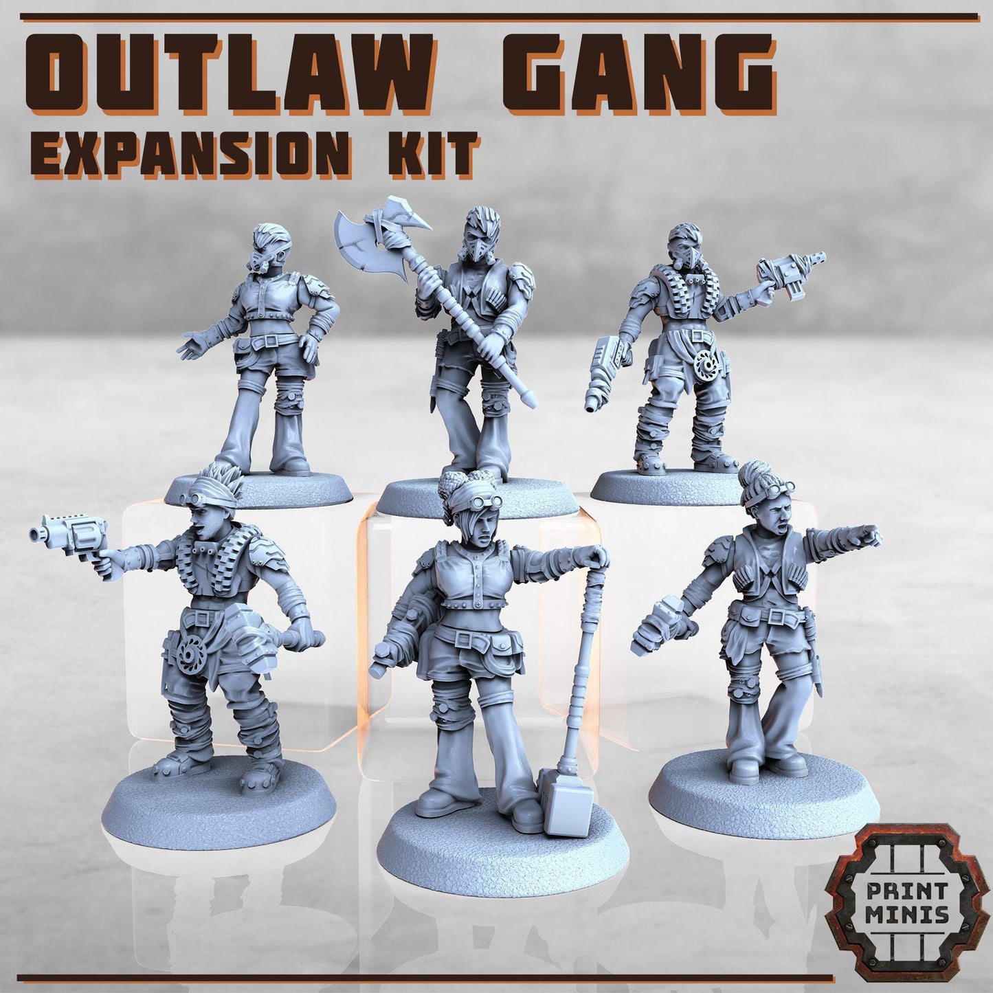 Outlaw Gang Expansion - Outcast Gangers - Sci-Fi Grimdark Mercenaries by Print Minis