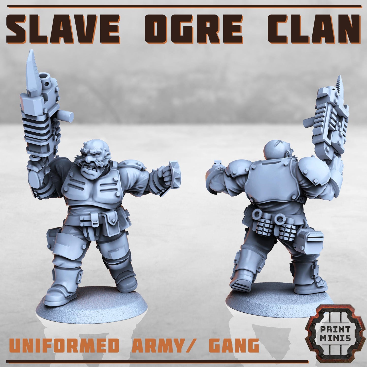 Slave Ogres Clan with Leader  -  Sci-Fi Grimdark Ogres by Print Minis