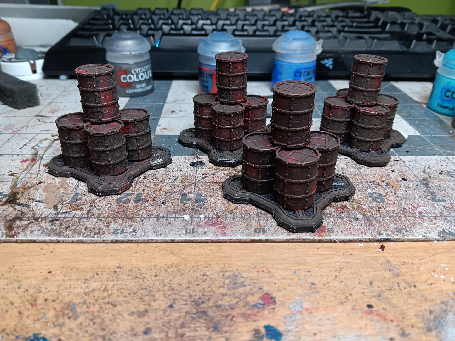 Crates and Barrels Scatter - Refuelling Base - Sci-Fi Space Industrial Terrain by Print Minis