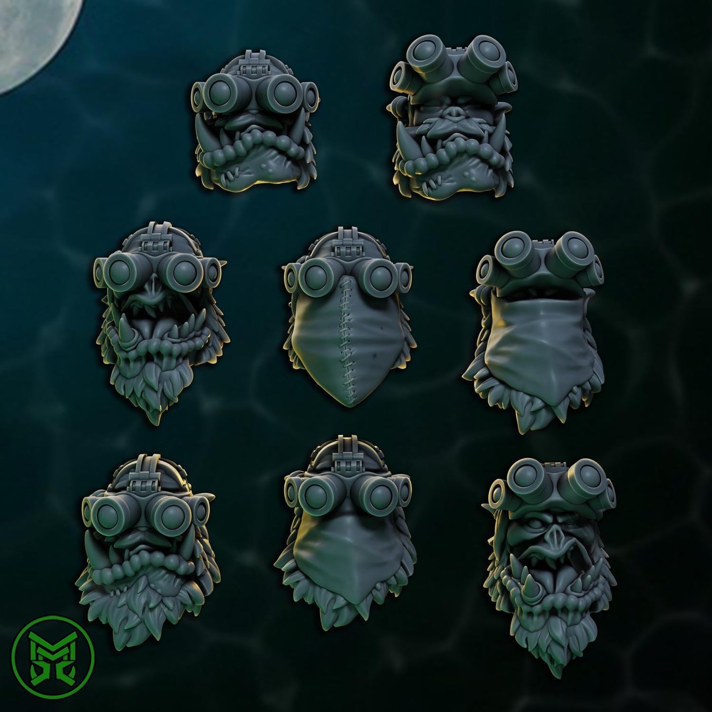 Pirate Commandos - Pistol Orcs, Space-Faring Orkish Menace Sculpted by Mekka Miniatures, Grimdark Compatible, Scaled for Sci-Fi Wargames