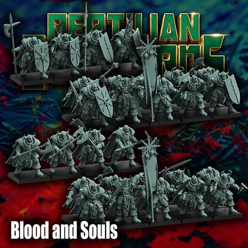 Chaotic Warrior Blood and Souls, Bits and Weapon Conversions by Reptilian Overlords, perfect for Fantasy Wargames