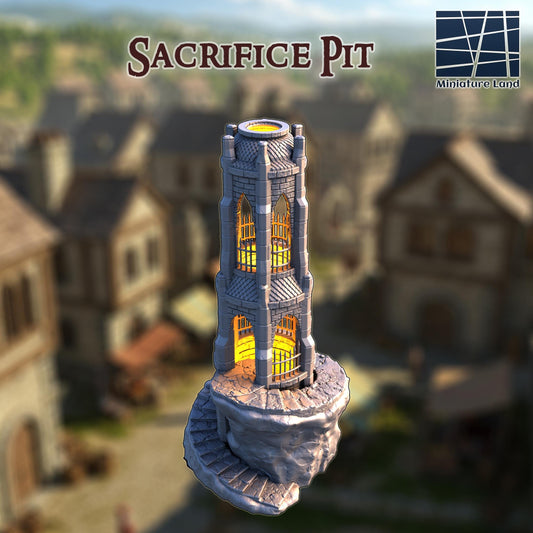 Sacrifice Pit - Tabletop Terrain - 28 MM, Tabletop 3D Printed Terrain by MiniatureLand, Perfect for Wargaming and RPGs