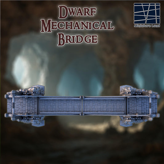 Dwarf Mechanical Bridge - Tabletop Terrain - 28 MM, Tabletop 3D Printed Terrain by MiniatureLand, Perfect for Wargaming and RPGs
