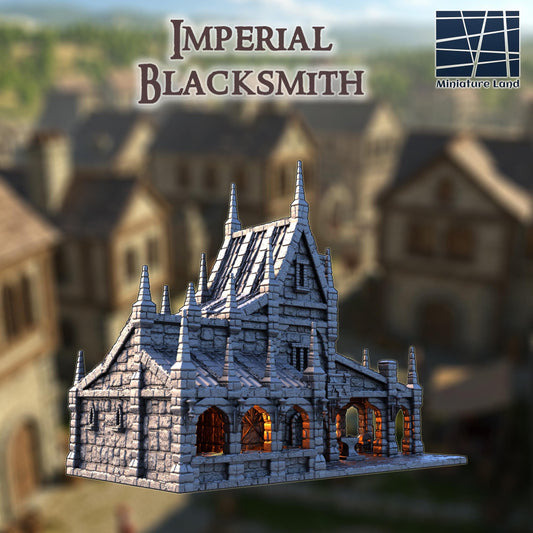 Imperial Blacksmith - Tabletop Terrain - 28 MM, Tabletop 3D Printed Terrain by MiniatureLand, Perfect for Wargaming and RPGs
