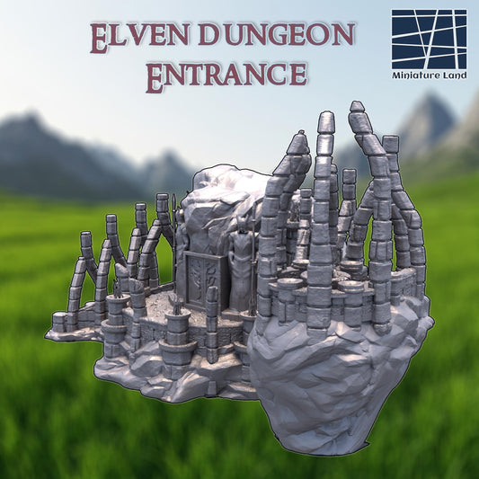 Elven Dungeon Entrance - Tabletop Terrain - 28 MM, Tabletop 3D Printed Terrain by MiniatureLand, Perfect for Wargaming and RPGs