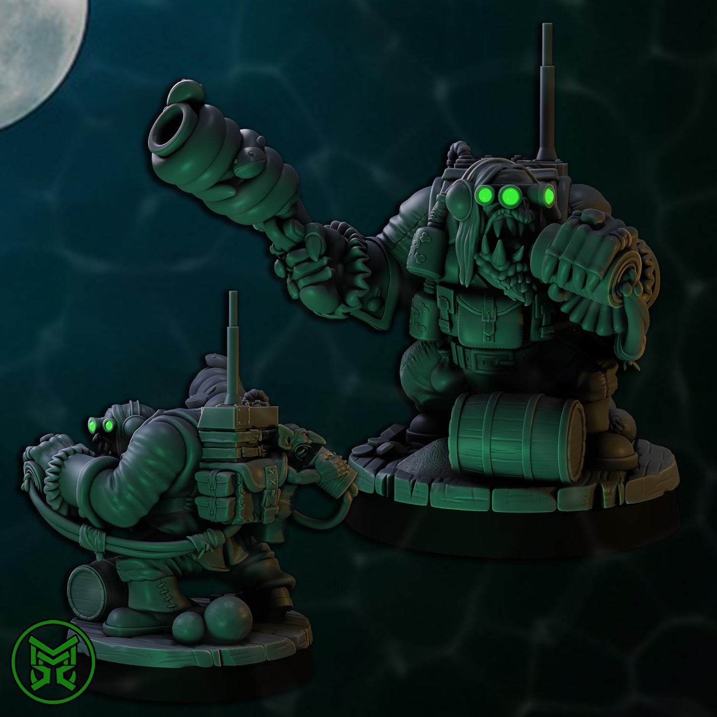 Pirate Commandos - Full Set, Space-Faring Orkish Menace Sculpted by Mekka Miniatures, Grimdark Compatible, Scaled for Sci-Fi Wargames