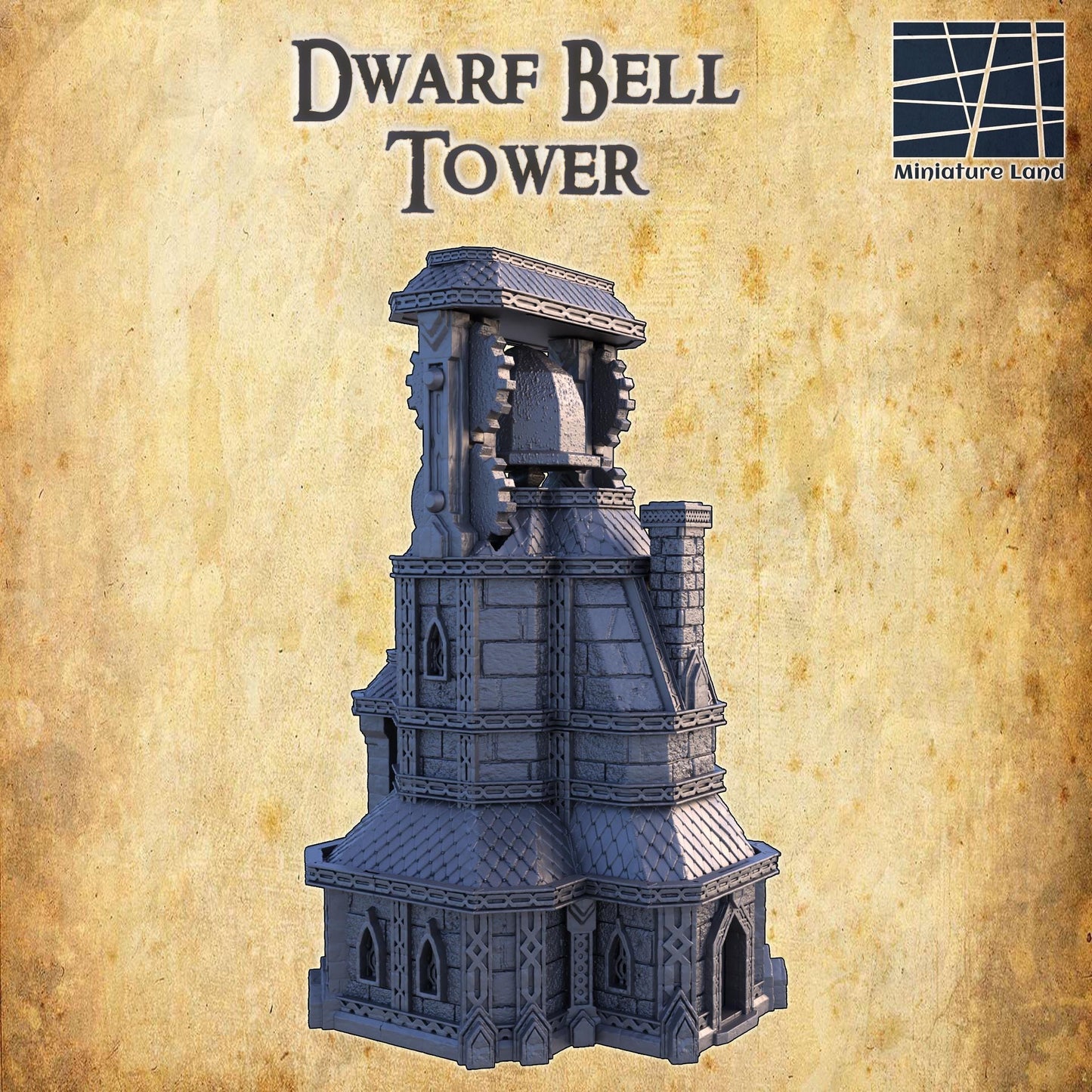 Dwarf Bell House - Tabletop Terrain - 28 MM, Tabletop 3D Printed Terrain by MiniatureLand, Perfect for Wargaming and RPGs