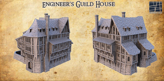 Engineer Guild House - Tabletop Terrain - 28 MM, Tabletop 3D Printed Terrain by MiniatureLand, Perfect for Wargaming and RPGs