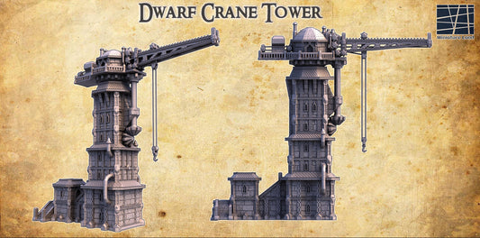 Dwarf Crane Tower - Tabletop Terrain - 28 MM, Tabletop 3D Printed Terrain by MiniatureLand, Perfect for Wargaming and RPGs
