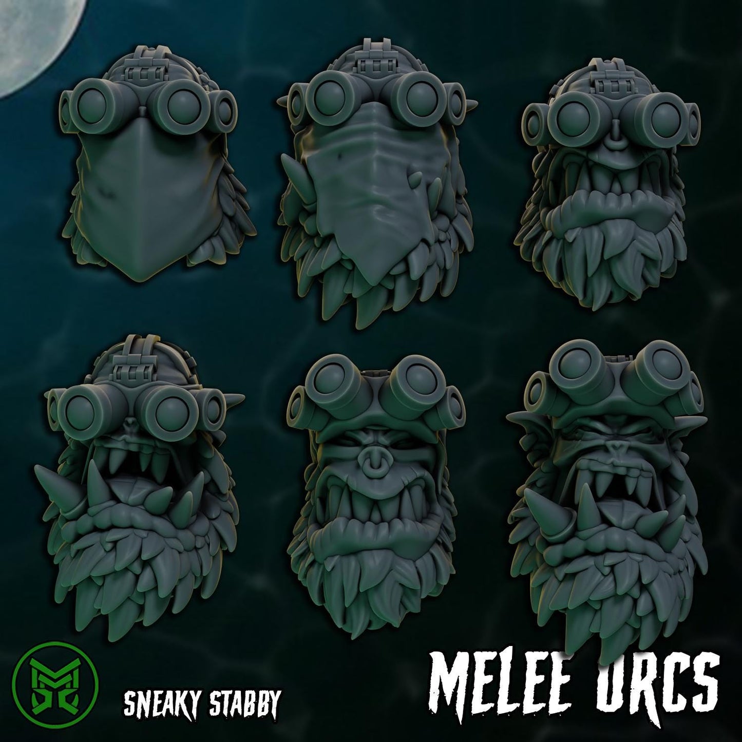 Pirate Commandos - Melee Orcs, Space-Faring Orkish Menace Sculpted by Mekka Miniatures, Grimdark Compatible, Scaled for Sci-Fi Wargames