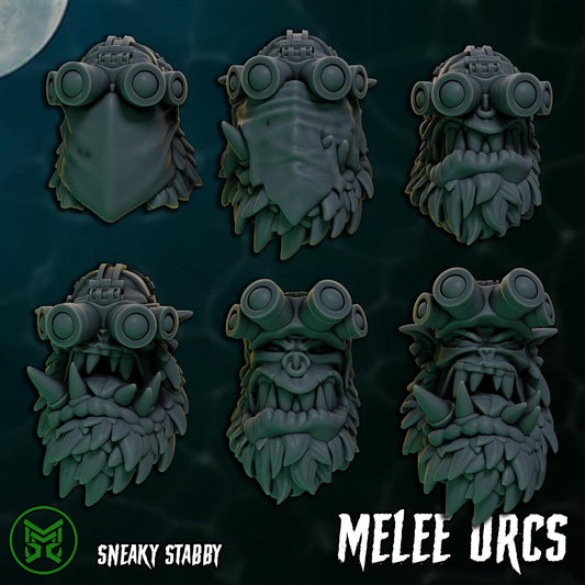 Pirate Commandos - Melee Orcs, Space-Faring Orkish Menace Sculpted by Mekka Miniatures, Grimdark Compatible, Scaled for Sci-Fi Wargames