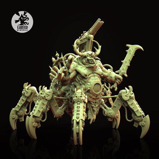 Bubonic Annihilator Walker, Chaotic Daemonic Monopose Miniatures Sculpted by Tainted Windmill for Wargames set in the Grimdark Future