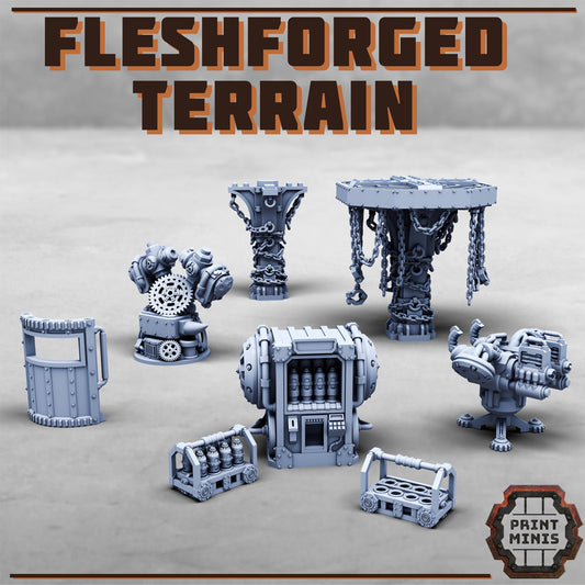 Fleshforged Gang Traps -  Sci-Fi Grimdark City Skirmish Warfare Purifier Mercenaries by Print Minis
