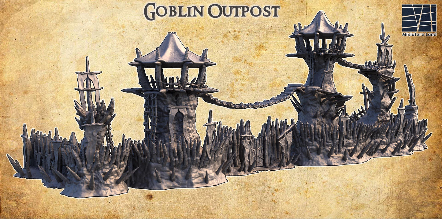 Goblin Outpost - Tabletop Terrain - 28 MM, Tabletop 3D Printed Terrain by MiniatureLand, Perfect for Wargaming and RPGs