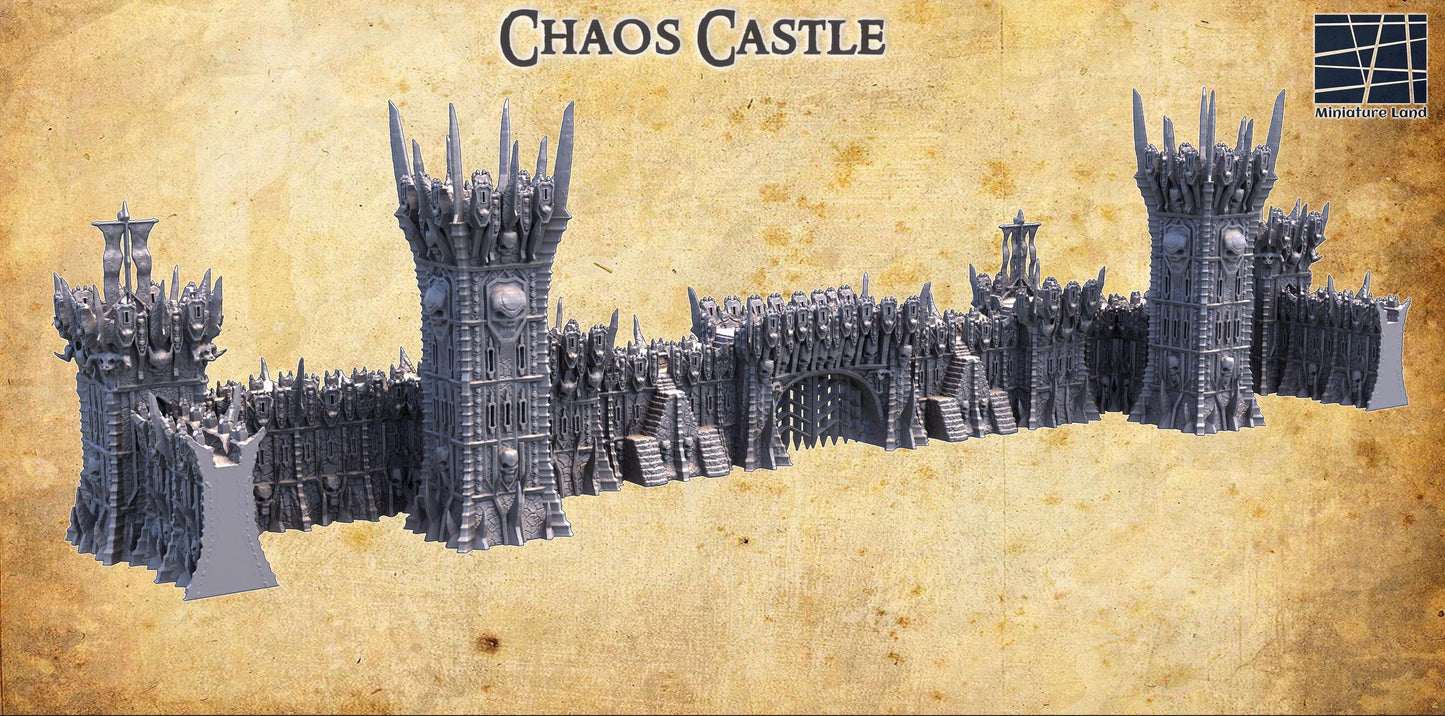 Chaos Castle - Tabletop Terrain - 28 MM, Tabletop 3D Printed Terrain by MiniatureLand, Perfect for Wargaming and RPGs