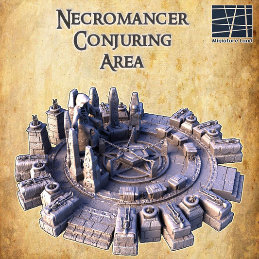 Necromancer Conjuring Area - Tabletop Terrain - 28 MM, Tabletop 3D Printed Terrain by MiniatureLand, Perfect for Wargaming and RPGs