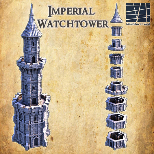 Imperial Watchtower - Tabletop Terrain - 28 MM, Tabletop 3D Printed Terrain by MiniatureLand, Perfect for Wargaming and RPGs
