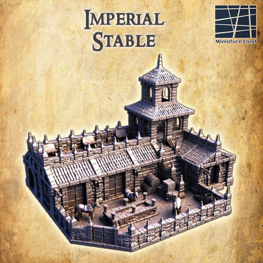 Imperial Stable- Tabletop Terrain - 28 MM, Tabletop 3D Printed Terrain by MiniatureLand, Perfect for Wargaming and RPGs