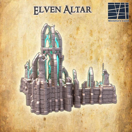 Elven Altar - Tabletop Terrain - 28 MM, Tabletop 3D Printed Terrain by MiniatureLand, Perfect for Wargaming and RPGs