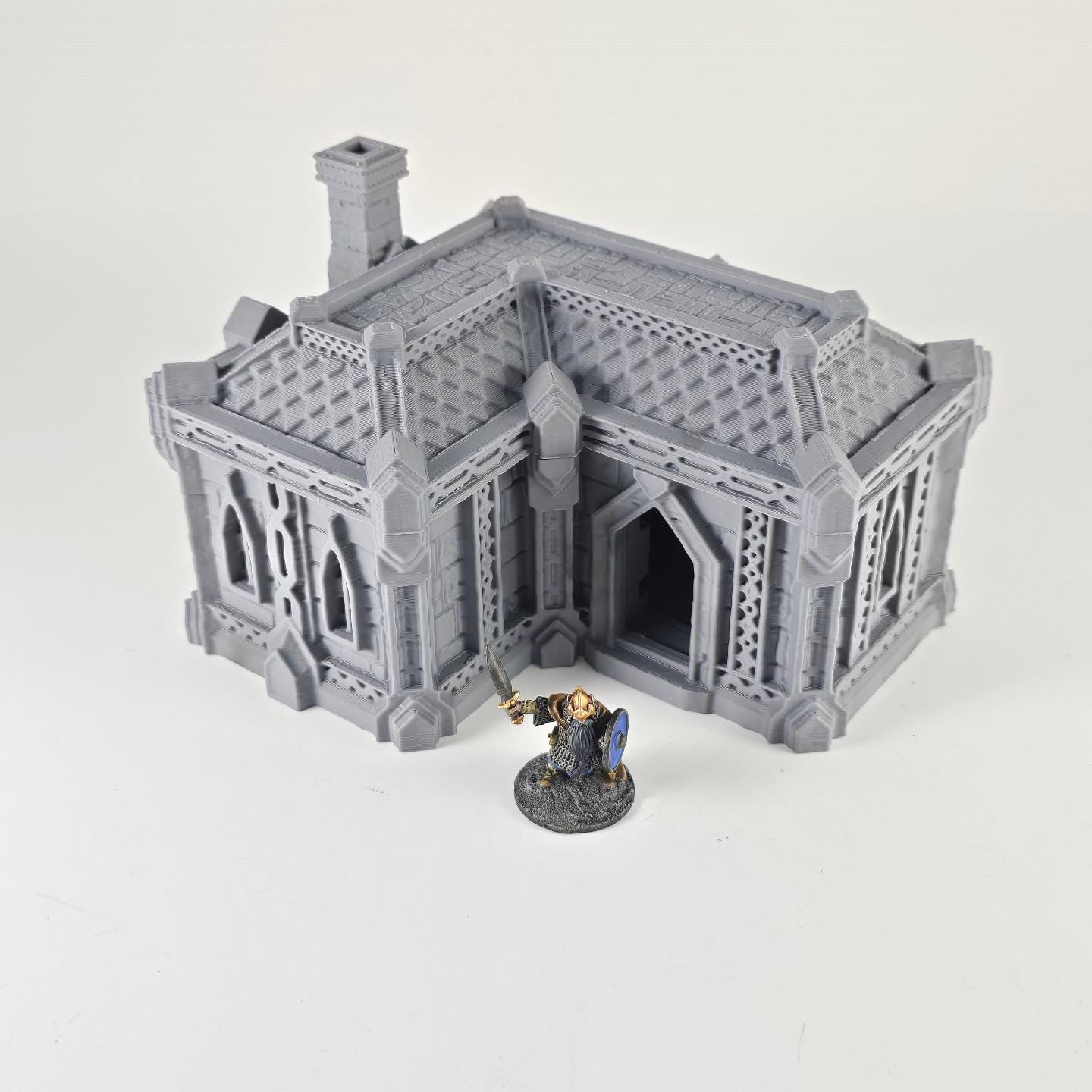 Dwarf Houses - Tabletop Terrain - 28 MM, Tabletop 3D Printed Terrain by MiniatureLand, Perfect for Wargaming and RPGs