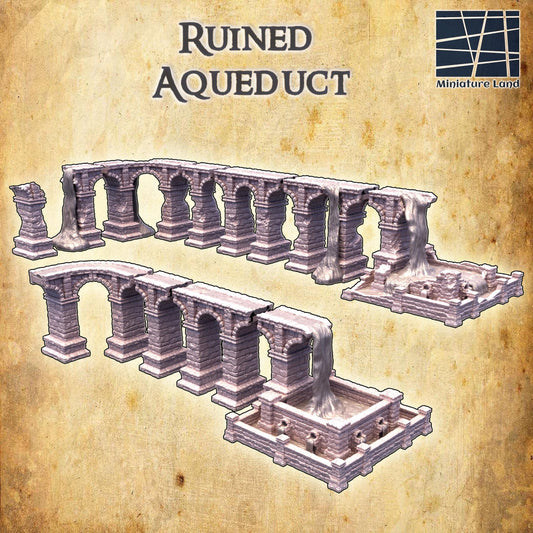 Ruined Aqueduct - Tabletop Terrain - 28 MM, Tabletop 3D Printed Terrain by MiniatureLand, Perfect for Wargaming and RPGs