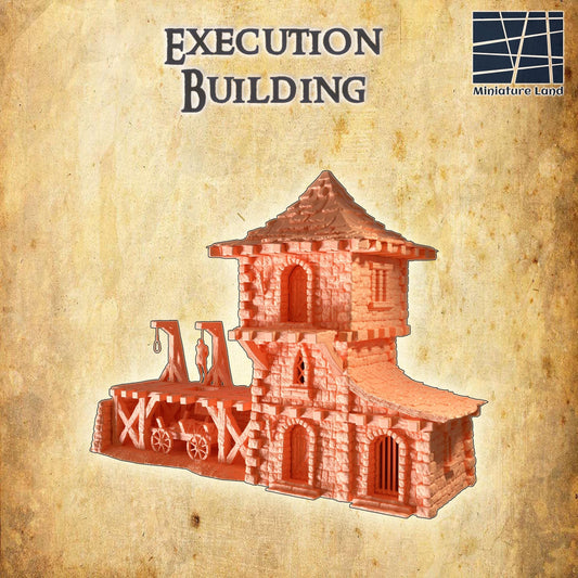 Execution Building - Tabletop Terrain - 28 MM, Tabletop 3D Printed Terrain by MiniatureLand, Perfect for Wargaming and RPGs