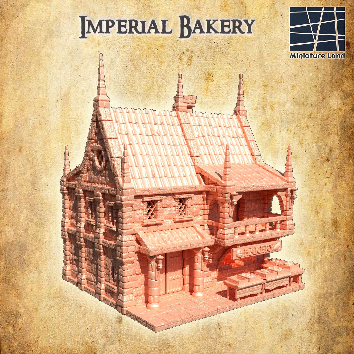 Imperial Bakery - Tabletop Terrain - 28 MM, Tabletop 3D Printed Terrain by MiniatureLand, Perfect for Wargaming and RPGs