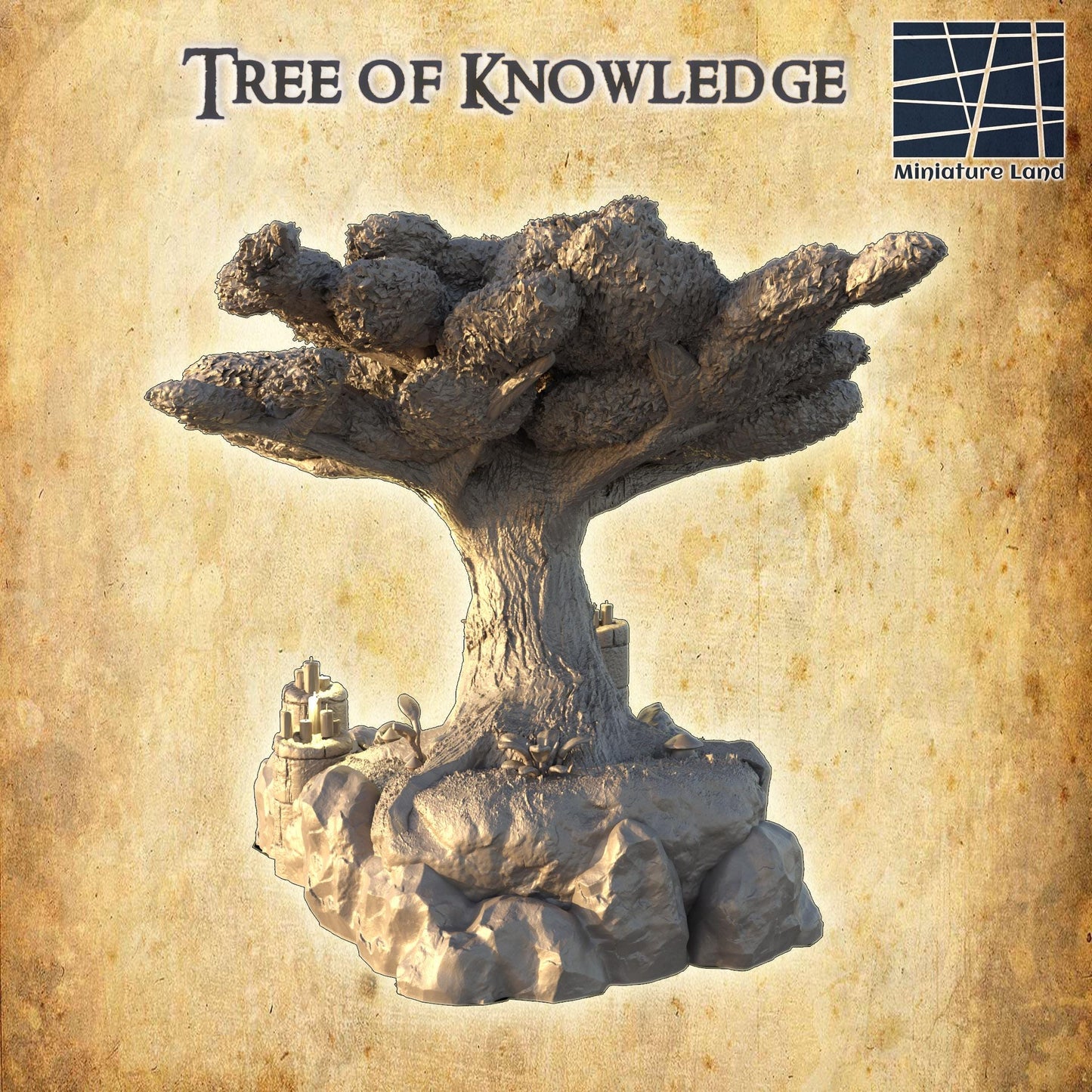 Tree of Knowledge - Tabletop Terrain - 28 MM, Tabletop 3D Printed Terrain by MiniatureLand, Perfect for Wargaming and RPGs