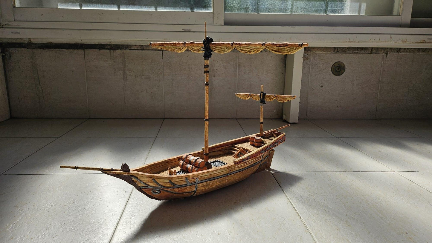 Fisherman Tartane - Tabletop Terrain - 28 MM, Tabletop 3D Printed Terrain by MiniatureLand, Perfect for Wargaming and RPGs