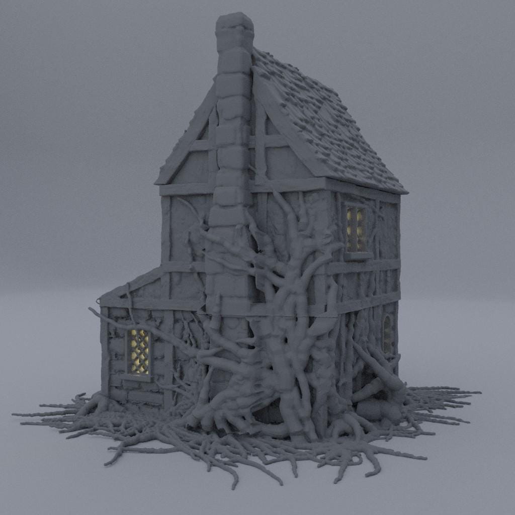 Corrupted Farm House - Tabletop Terrain - 28 MM, Tabletop 3D Printed Terrain by MiniatureLand, Perfect for Wargaming and RPGs