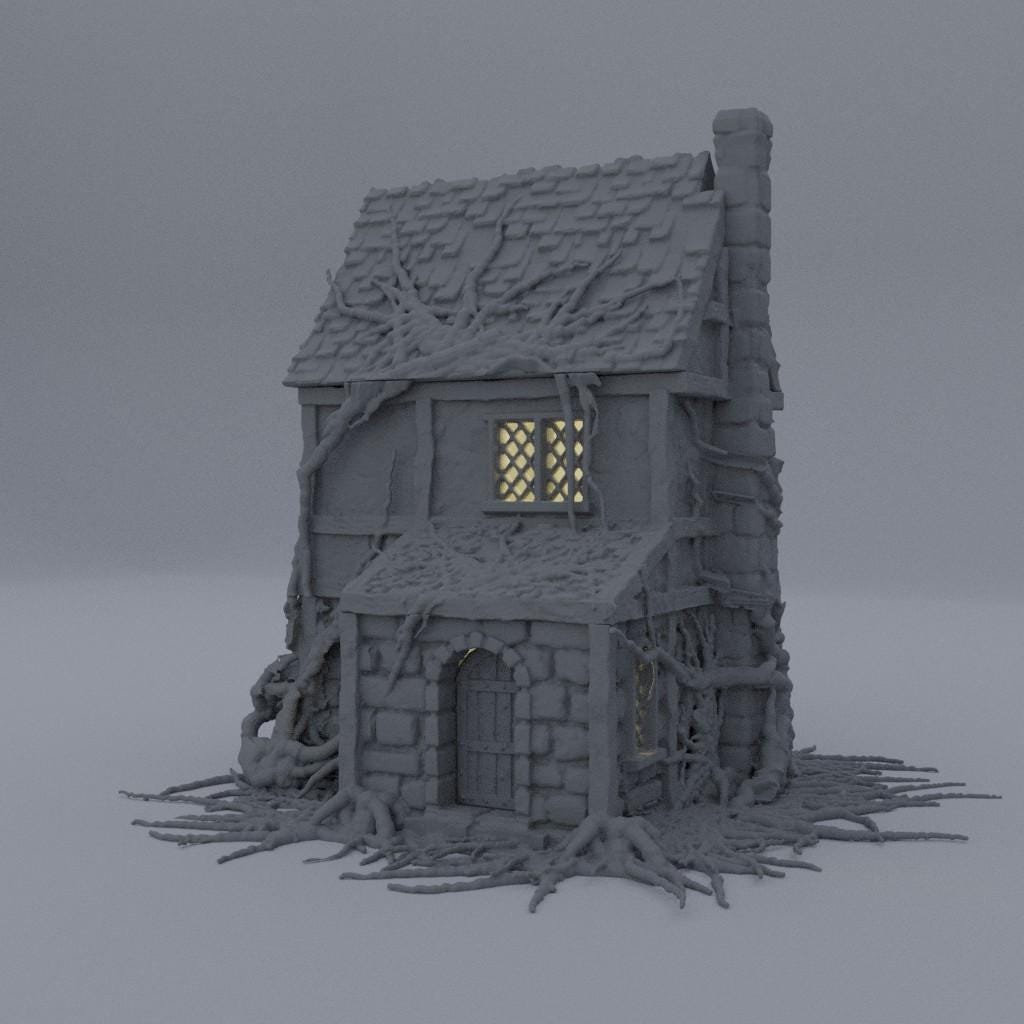 Corrupted Farm House - Tabletop Terrain - 28 MM, Tabletop 3D Printed Terrain by MiniatureLand, Perfect for Wargaming and RPGs