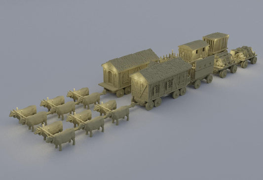 Convoy of Settlers - Tabletop Terrain - 28 MM, Tabletop 3D Printed Terrain by MiniatureLand, Perfect for Wargaming and RPGs