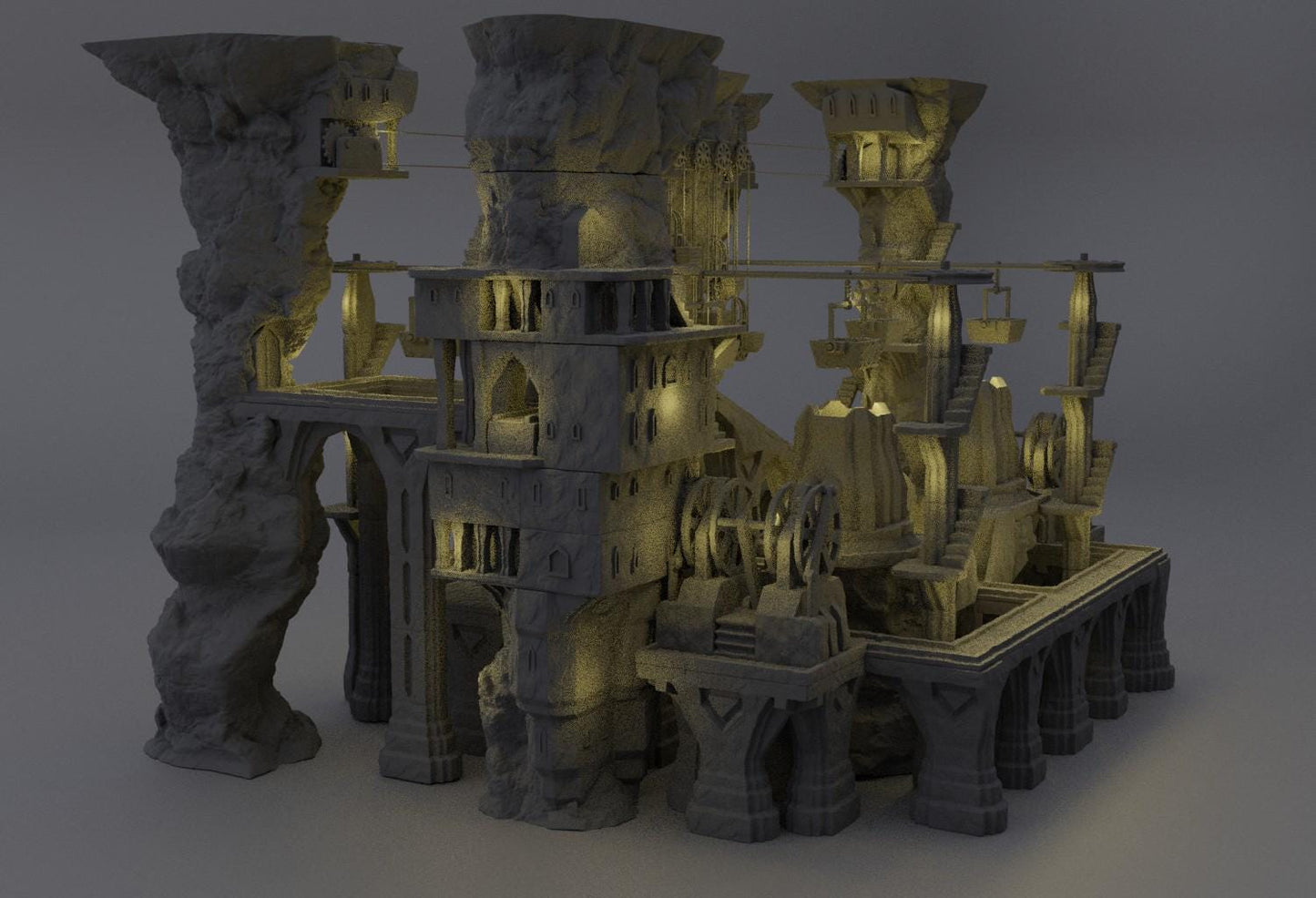 Dwarf Forge Complex - Tabletop Terrain - 28 MM, Tabletop 3D Printed Terrain by MiniatureLand, Perfect for Wargaming and RPGs
